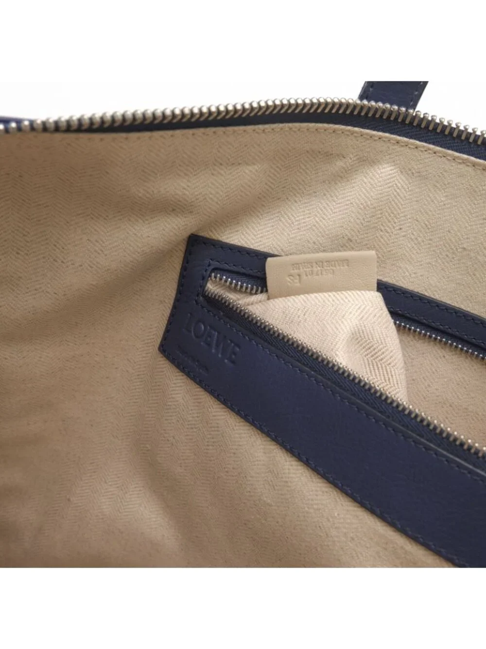 Loewe Briefcase Business Leather Navy 358.29 New Toledo Wide New Anagram